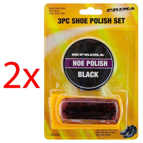 3pc black shoe polish set - shoe,